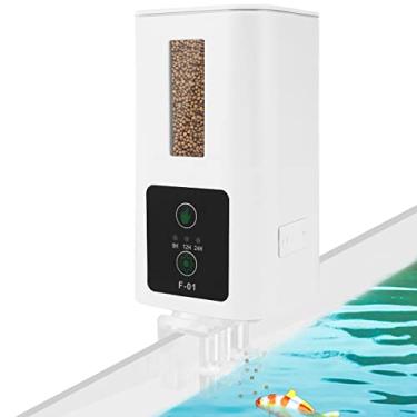 Imagem de Alimentador automático de peixes AB1, distribuidor de alimentos de aquário com temporização inteligente, reutilizável, temporizador de aquário, alimentador automático, grande capacidade, 400 ml, dispensador elétrico de comida para peixes para aquário de peixes AB1