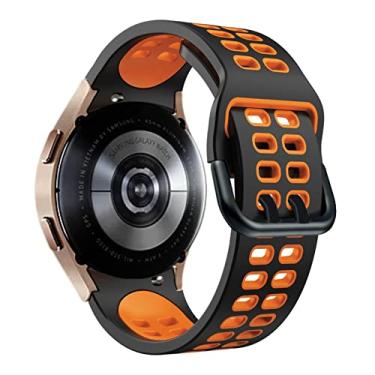 Imagem de HAZELS 20mm Smart Official Strap Band para Samsung Galaxy Watch 4 Classic 46 42mm Smartwatch Silicone No Gaps Pulseira Watch4 44 40mm (Cor: Cor E, Tamanho: Watch4 40mm)
