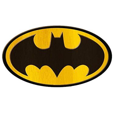 Imagem de Placa DC Comics Logo Big Batman Preto e Amarelo em Madeira - Urban - 30x40 cm