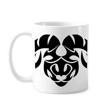 Imagem de Caneca de cerâmica com símbolo do zodíaco de Áries da Constelação Copo de porcelana de café