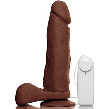 Imagem de Pênis Realístico Prótese Vibrador com Ventosa e Consolo 16 X 4 Cm Marrom