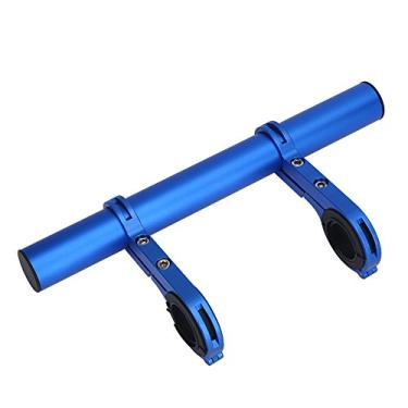 Imagem de Tyenaza Extensão de guidão de bicicleta, extensão de suporte de liga de alumínio multifunções de 20 cm para segurar velocímetro de bicicleta, GPS, lâmpada, suporte de telefone (azul)