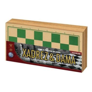 Jogo Xadrez Dama Trilha Dutati Tabuleiro Peças Plásticas - 30cm