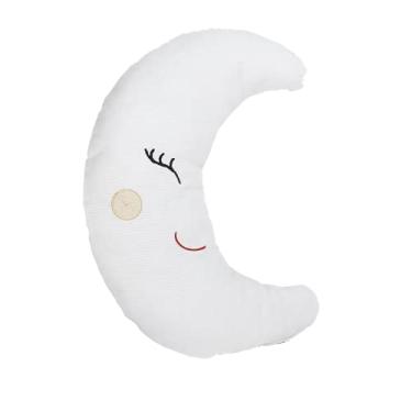 Imagem de Almofada Decorativa Enxoval Bebê Lua - Piquet Branco