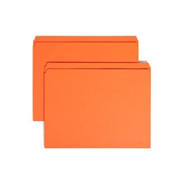 Imagem de Smead Pasta de arquivos, aba reta reforçada, tamanho carta, laranja, 100 por caixa (12510)