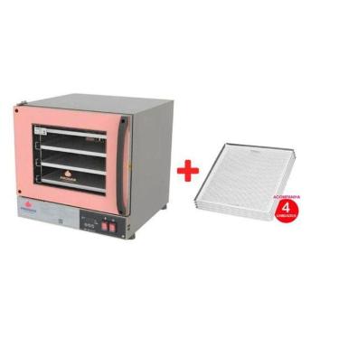 Imagem de Kit - Forno Turbo Elétrico Fast Oven PRP-004 Plus 127V Rosa + 4 Assadeiras  - Progás