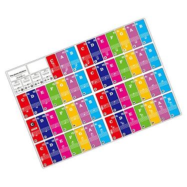 Imagem de SIMBAE Teclado Piano Adesivos Adesivos de teclado de piano para teclas de teclado 37/49/61/88 removíveis coloridas para s iniciantes Aprendizagem prática de piano