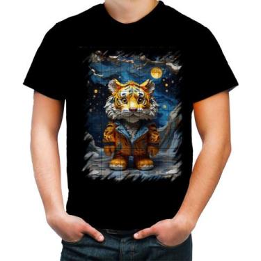Imagem de Camiseta Colorida Tigre Noite Estrelada Van Gogh 3 - Kasubeck Store