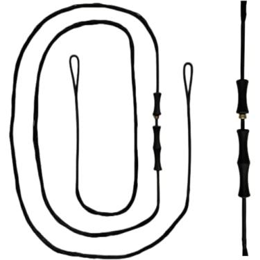 Imagem de DEERACE Conjunto tradicional de corda de arco recurvo e protetor de dedo de corda de arco Dacron com protetores de dedo (AMO 172,7 cm (comprimento real 162,6 cm), 14 fios (recomendado para até 22,7 kg))