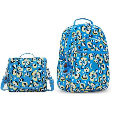 Imagem de Mochila Seoul e Lancheira Kipling Leopard Floral Conjunto 