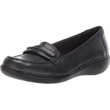 Imagem de Clarks Ashland Lily Mocassim Feminino, Couro marinho, 12 Narrow