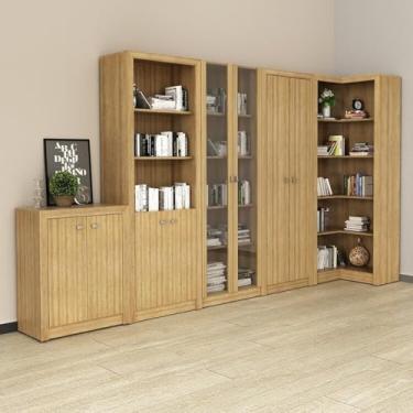 Imagem de Kit 5 Armários Multiuso de Escritório Amendoa