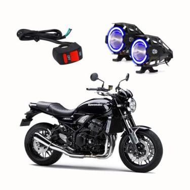 Imagem de Par Farol de Milha Angel Eye U7 Azul  para Moto Kawasaki Z 9000RS 2018