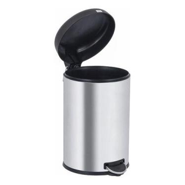 Imagem de Lixeira Sobrepor Chão Aço Inox 12l 45x27cm - Brinox, Inox