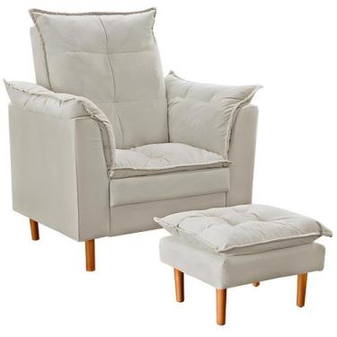 Imagem de Poltrona Decorativa Sala de Estar Quarto Leitura Azera Suede - Black H