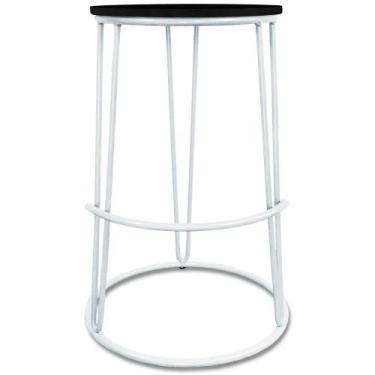 Imagem de Banco Banqueta Média Industrial Dinamarca Em Aço Balcão Bar Cozinha Br