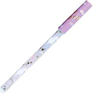 Imagem de Caneta Esferográfica escrita azul Lilás Unicórnios Molin