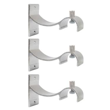 Imagem de kit 3 Suportes Para Varão Wave Alumínio Perfil Invertido 19mm - ART DE
