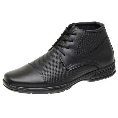 Imagem de Bota sapato ortopédico masculino casual de couro antistress confortave