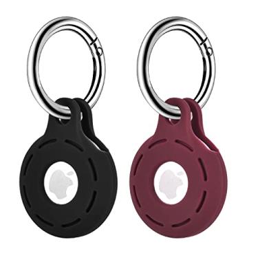 Imagem de OLEBAND Capa Tag, suporte para etiqueta de ar com chaveiro, capa de acessório Potective compatível com Apple Tracker 2021, para mulheres e meninas, pacote com 2