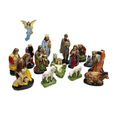 Imagem de Presépio Completo 15 peças Gesso 20 Cm Decoração Natal - Evangelize
