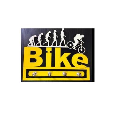 Imagem de Porta Chaves Madeira Mdf Não Esqueça Chaves Evolução Bike - Casa Nobre
