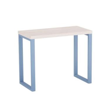 Imagem de Mesa Auxiliar Tubolar PE 40 Pandin 90 x 45 Cm Casablanca e Azul Dali