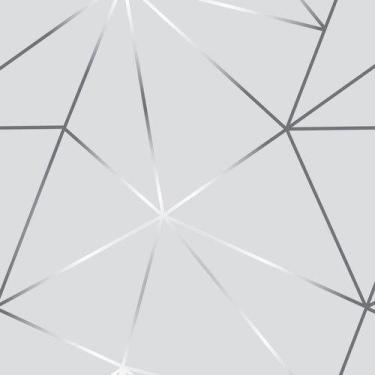 Imagem de Papel De Parede Adesivo Zara Cinza Prata Geométrico Rolo 3m - Leliz Pa