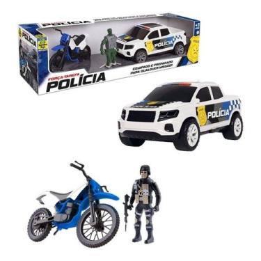 Imagem de Boneco Força Tarefa Policia Com Pick-up, E Moto De 19 Cm - Outro 