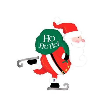 Imagem de Balão de Festa Metalizado 45" 114cm - Skating Santa - 1 unidade - Rizz