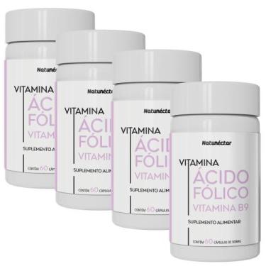 Imagem de Kit Combo 04 UND Acido Fólico Vitamina B9 Gestante 240 Cápsulas  Natun