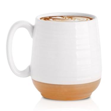 Imagem de Hasense caneca de café grande com alça, xícara de chá de cerâmica de 20 onças para homens e mulheres, canecas de sopa brancas para café, chá, cacau quente, café com leite, caneca grande de n