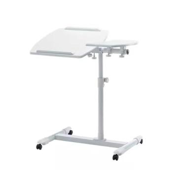 Imagem de LICONG-2020 Mesa de computador móvel, mesa de cabeceira, pequena, giratória, pequena e ajustável, mesa de estudo, sofá, mesa lateral, mesa de computador móvel, sobre rodas