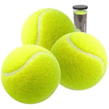 Imagem de Bola de Tênis Verde, Resistente Com Tubo, Kit com 3 Peças, Ideal para seus Treinos- QH Shopp