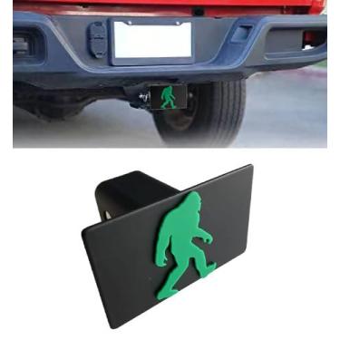 Imagem de Capa de engate de reboque de metal 3D personalizada para tampa de plugue de receptor traseiro de reboque de 5 cm Pé grande Sasquatch Gorilla Emblema carros legais SUV caminhonetes resistentes