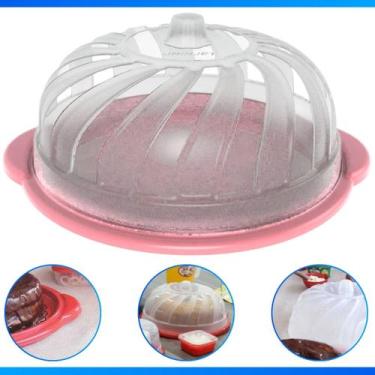 Imagem de Boleira C/ Tampa Prato Redondo Porta Bolo Prato Pudim Manjar Pães Cozi