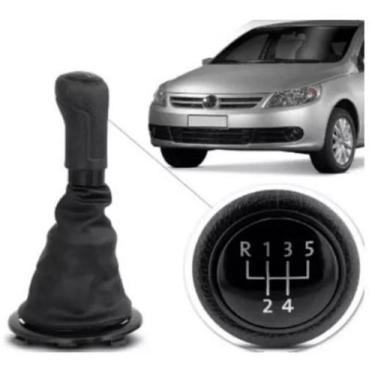 Imagem de Coifa Manopla Bola Câmbio Gol Voyage Saveiro G5 G6 Aro Preta - 5259374