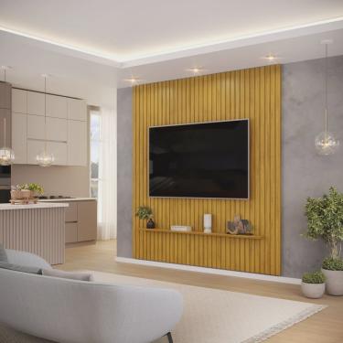 Imagem de Painel Ripado Trento 223x240cm em Mdf Cedro