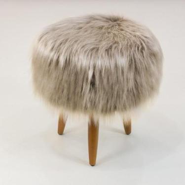 Imagem de Puff Banqueta Decorativo Pés Madeira - Herrero, Bege