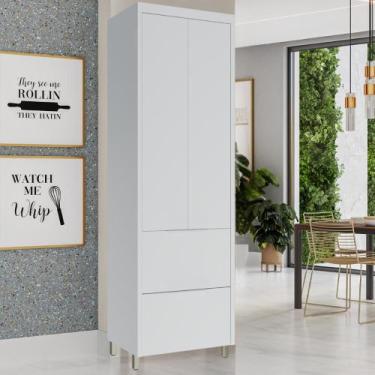 Imagem de Paneleiro de Cozinha 2 Portas 2 Gavetas 100 MDF - Faura, BRANCO