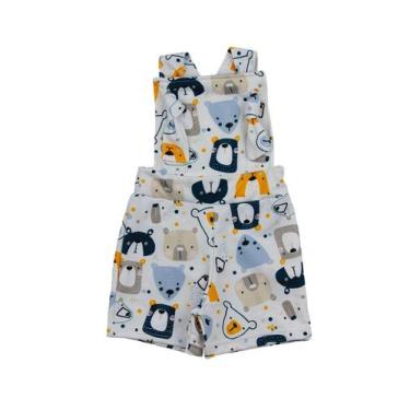 Imagem de Jardineira Curta Molecotton Menino - Ursinho - Ame Kids, M
