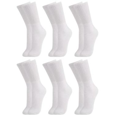 Imagem de Kit 6 Meias Trifil Esportiva Cano Longo Atoalhada T06313 C/6, Branco, 
