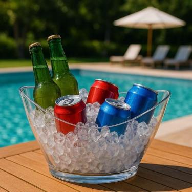 Imagem de Champanheira Baladeira 9,5l Em Acrílico Cor Cristal Lisa Transparente 