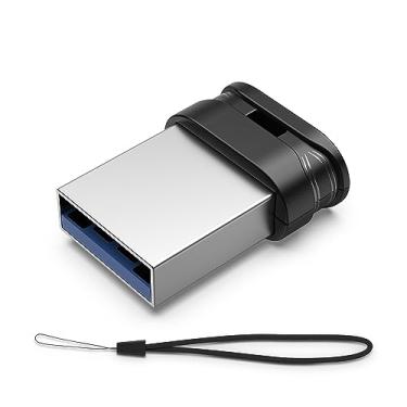 Imagem de RAOYI Pen drive USB 3.0 USB 3.0 de 256 GB com cordão, cartão de memória mini de 128 G ultrafino, unidade de zíper para PC e desktop, preto