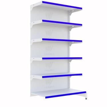 Imagem de Gôndola Para Mercado Parede 1 Continuação 2,00m Bandeja Regulável - Ca