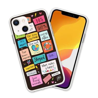 Imagem de HUIYUEKUAI Capa compatível com iPhone 14, capa protetora à prova de choque com imagens de emendas para mulheres e meninas