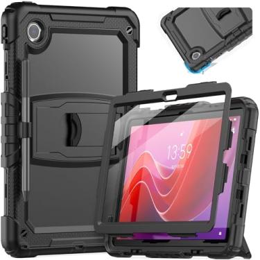 Imagem de HXCASEAC Capa para tablet Lenovo Tab M11 (TB-330 FU/TB-330XU), à prova de choque com protetor de tela/suporte embutido/suporte de caneta/alça de transporte ajustável, capa Tab M11 para crianças/K11