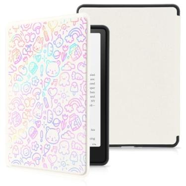Imagem de MAYCARI Capa fina para Kindle de 15.2 cm 11ª geração lançado em 2024/2022 com alça de mão, capa protetora de plástico PU Doodle Art com hibernar/despertar automático para Kindle Gen 11th - boneco