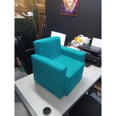 Imagem de Mini Sofa Infantil de Crianças Poltrona Sofazinho Azul Tyffany - JOTA 