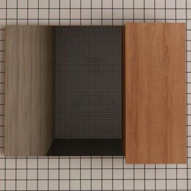 Imagem de Armário de Banheiro 1 Porta 3 Prateleiras Amêndoa Bn3602 - Tecno Mobil